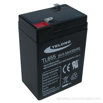 Valve Regulated Lead Acid Battery 6V 5.5ah for Flash Light
